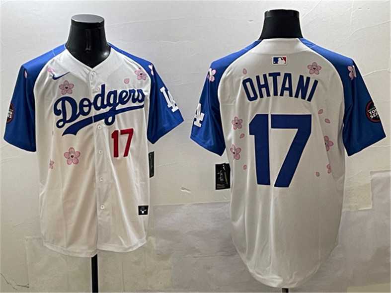Men%27s Los Angeles Dodgers #17 Shohei Ohtani White Royal 2025 Tokyo Series Limited Stitched Jersey->los angeles dodgers->MLB Jersey
